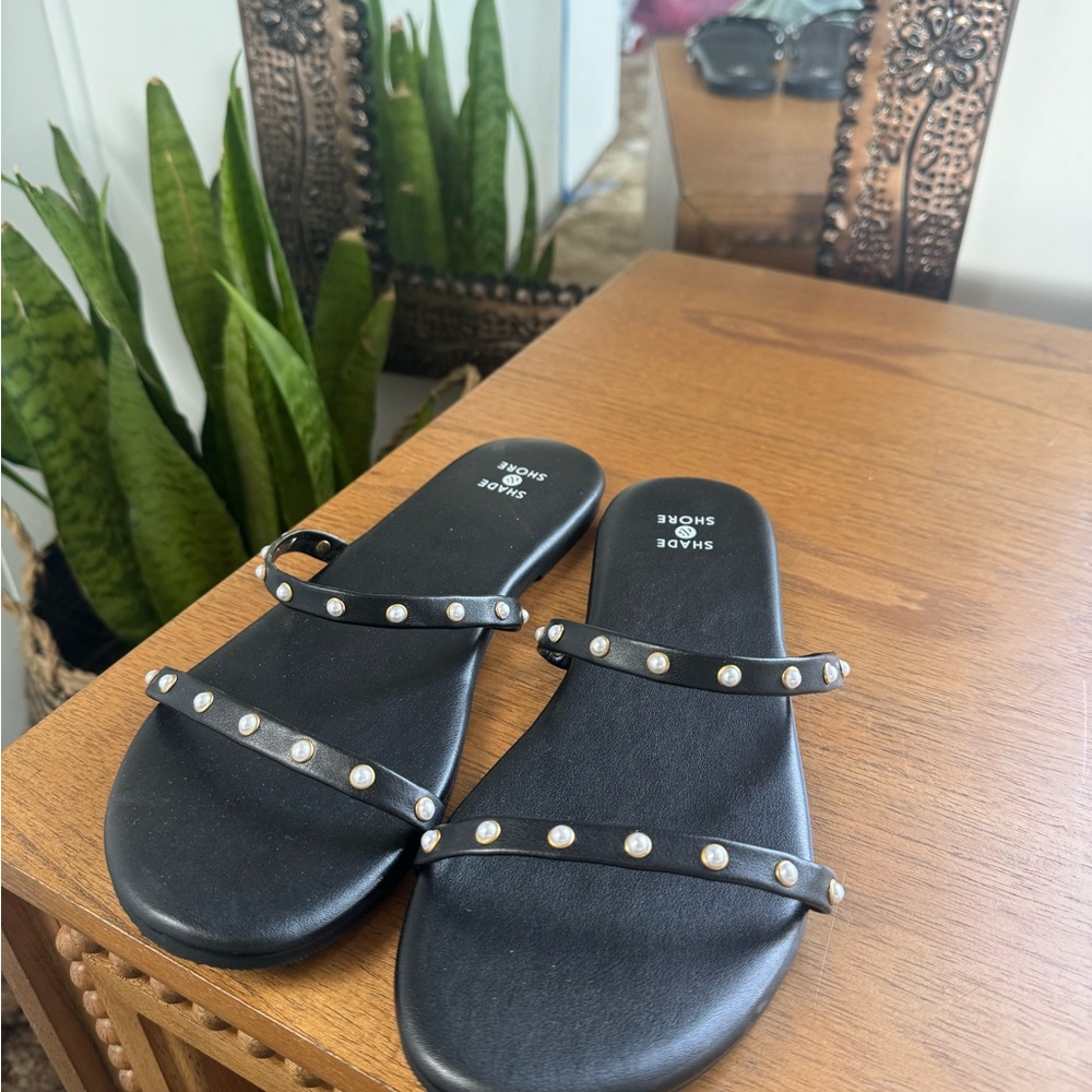 Black Studded Sandals by